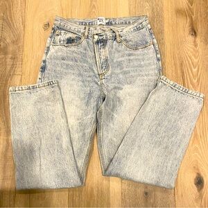 Princess Polly High Rise Cross Over Straight Leg Jeans